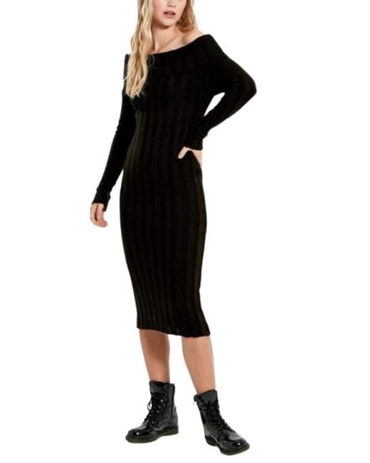 Cult Moda Black Bodycon Off Shoulder Dress