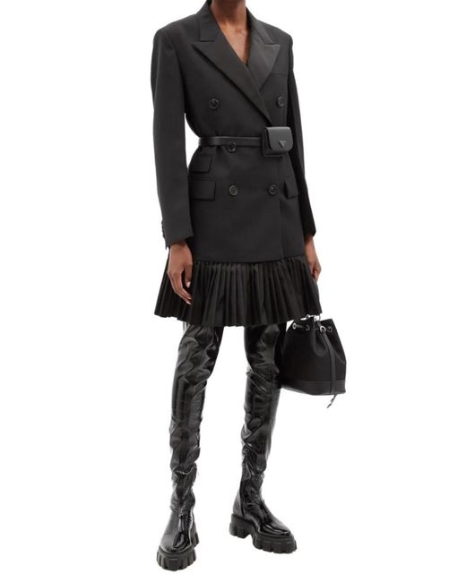 Prada Monolith Patent-leather Boots in Black | Lyst