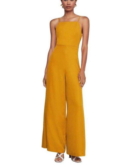 BCBGMAXAZRIA Yellow Strappy Wide Leg Jumpsuit