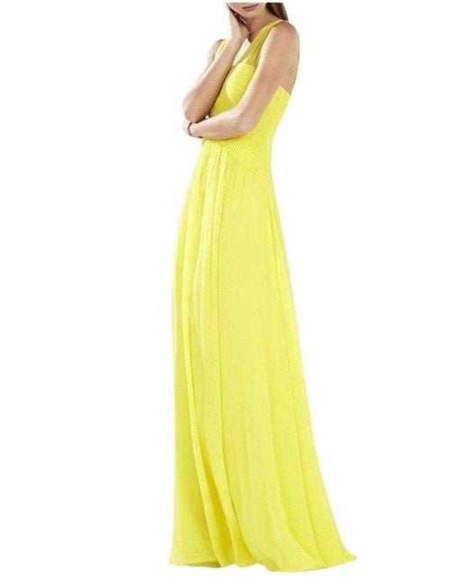 BCBGMAXAZRIA Sleeveless Yellow Gown