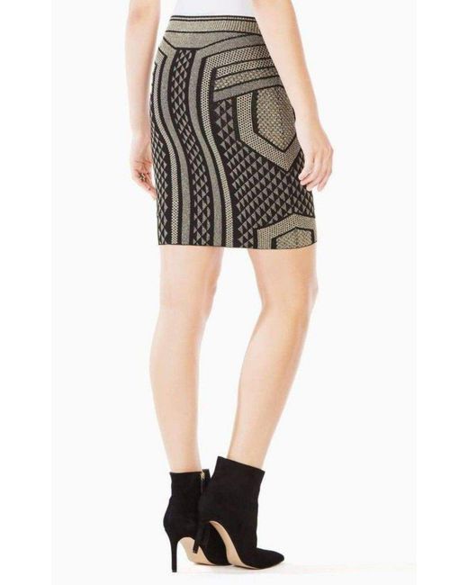 BCBGMAXAZRIA Multicolor Josa Metallic Pencil Skirt