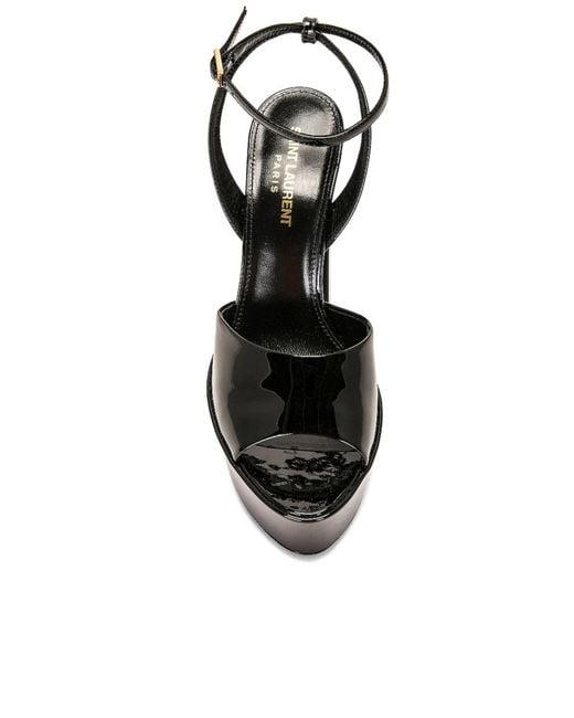 Saint Laurent Black Sexy 95 Patent Platform Sandal