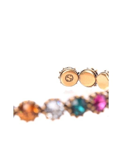 Gucci Metallic Metal Crystal Feline Cuff