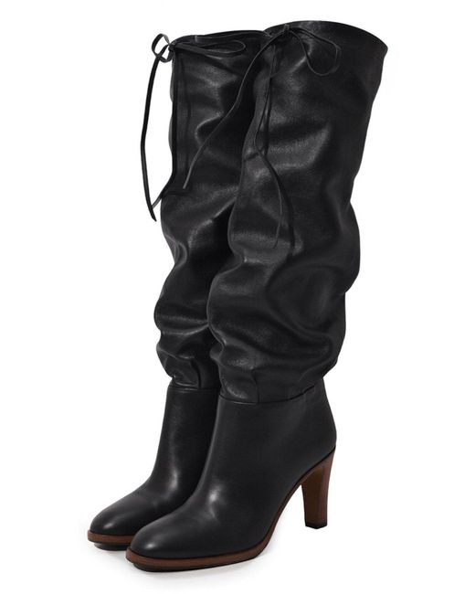 Gucci Black Leather Mid-heel Boot