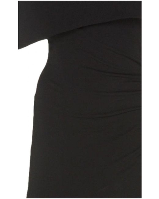 Brandon Maxwell Black Cape-effect Draped Stretch Jersey Gown