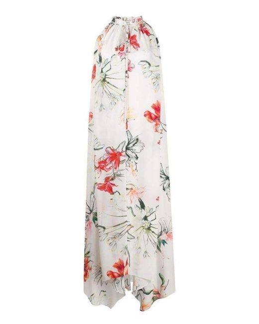 McQueen Multicolor Endangered Flower Print Sleeveless Dress