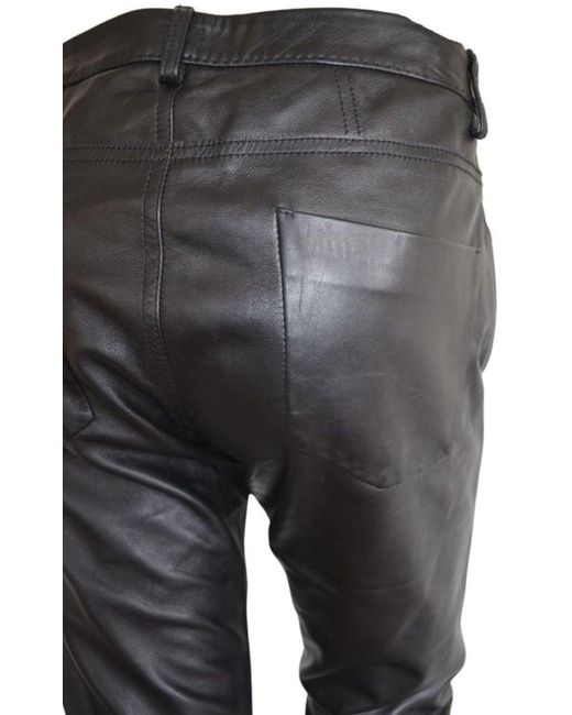 CoSTUME NATIONAL Black Straight Leg Just Leather Biker Pants for men