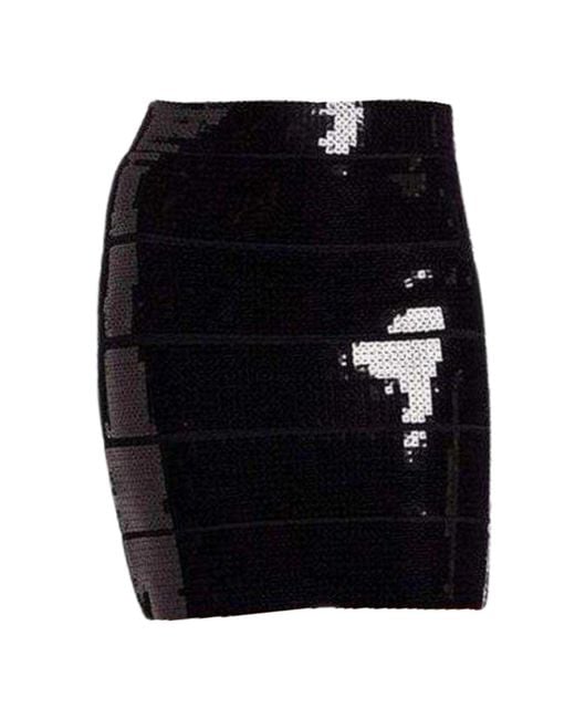 BCBGMAXAZRIA Black Sequin Pencil Power Skirt