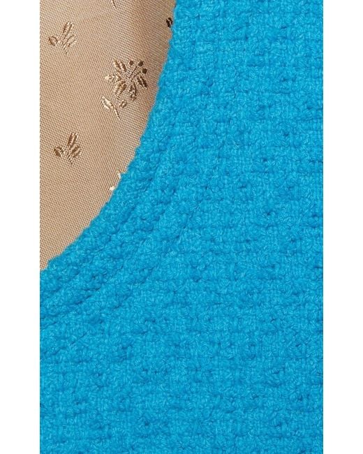 Gucci Blue Turquoise Cotton Tweed Jacket