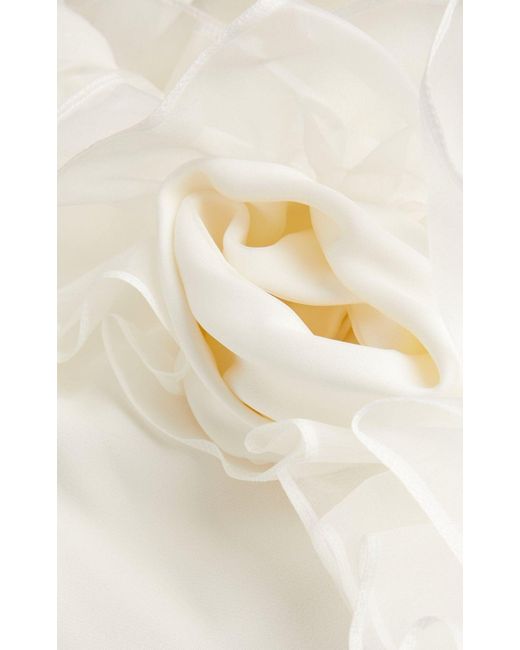 Alessandra Rich White Organza-trim Maxi Dress