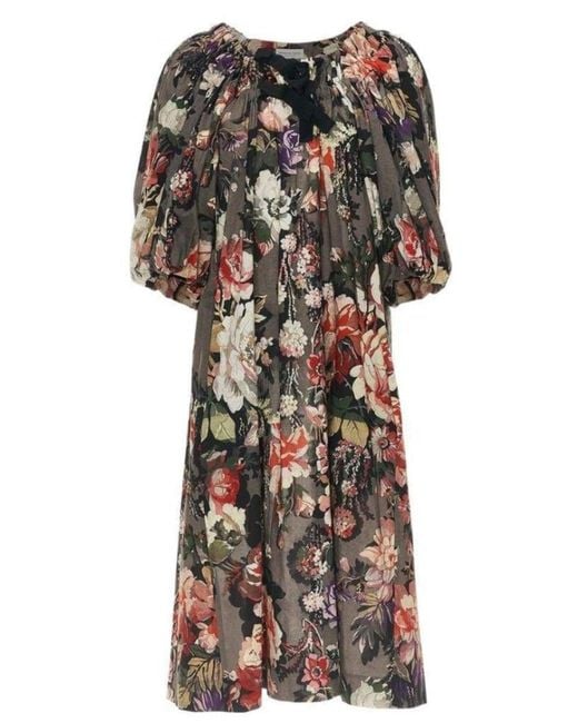Dries Van Noten Multicolor Off-the-shoulder Cotton Midi Dress