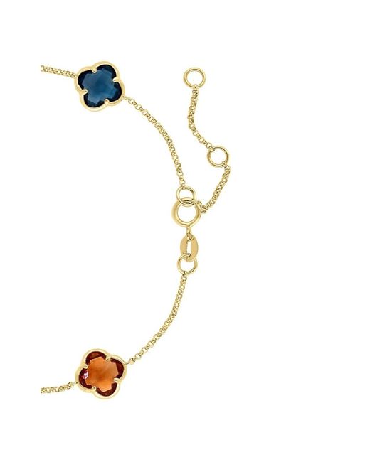 Effy Multicolor Multi Gemstone Clover Link Bracelet In 14k Gold