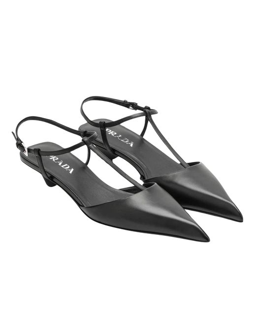Prada Black Leather Slingback Pumps