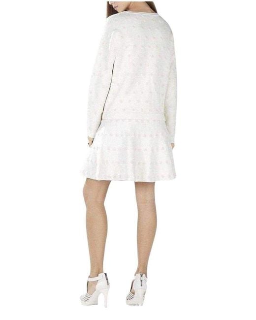 BCBGMAXAZRIA White Polka Dot Sweatshirt