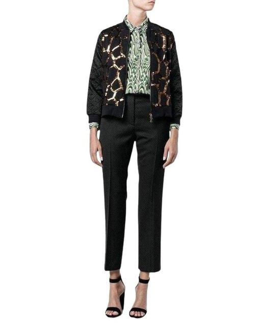 Dries Van Noten Black Hoezee Sequinned Zip-up Jacket