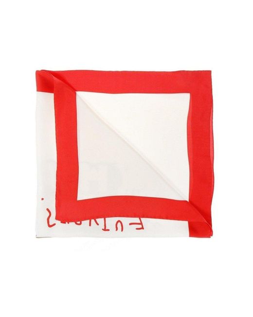 Gucci Red Future Foulard Silk Scarf L