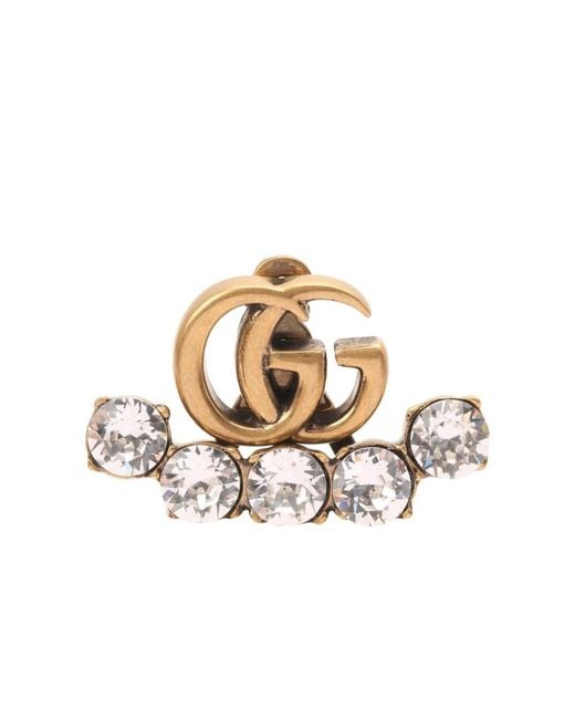 Gucci Metallic Crystal Double G Single Earring