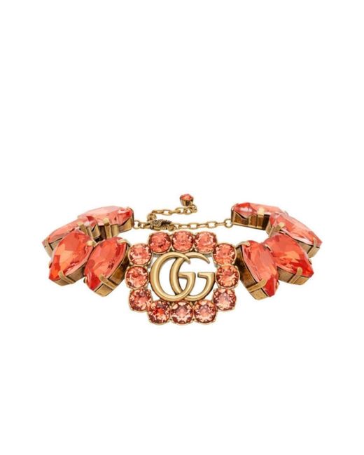Gucci Multicolor GG And Heart Crystal-embellished Choker
