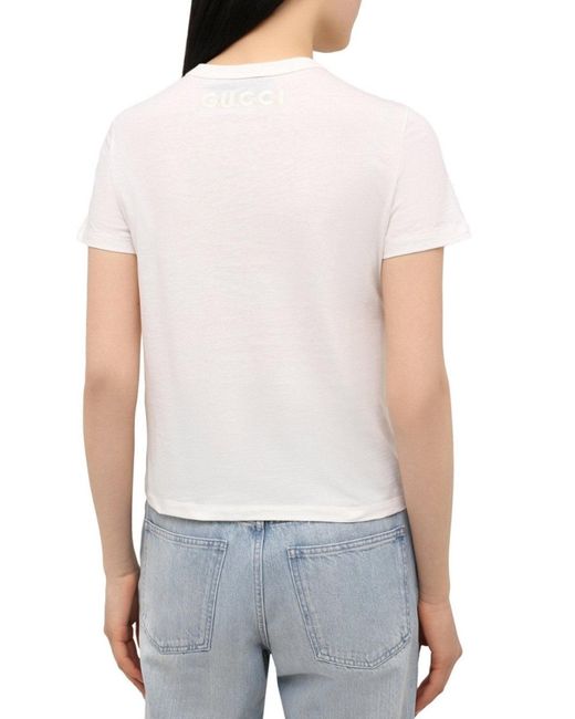 Gucci White X Ken Scott Pea Print T-shirt