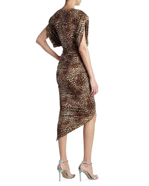Alexandre Vauthier Brown Leopard-print Ruched Dress