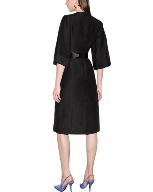 Gucci Black Soft Wool Silk Midi Dress