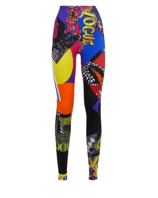 Versace Multicolor Vogue Ss'91 Print Tribute Tights It 46 (us 10)