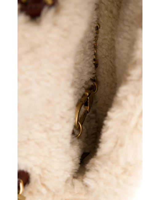 Gucci Pink Shearling Trim Super Mini GG Marmont Bag