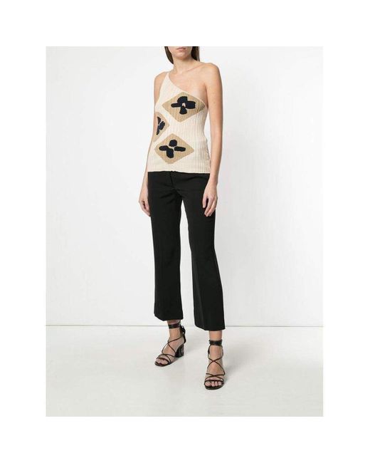 Jacquemus Natural Rib Knit One Shoulder La Maille Caldu Top