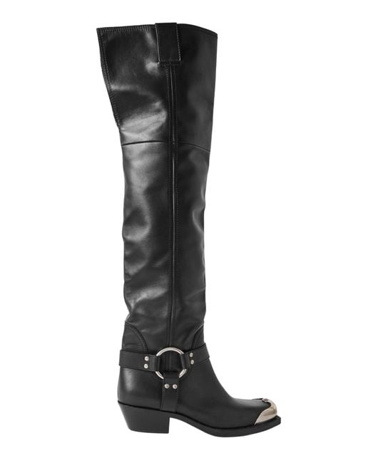 Gucci Black Opal Over The Knee Leather Boots