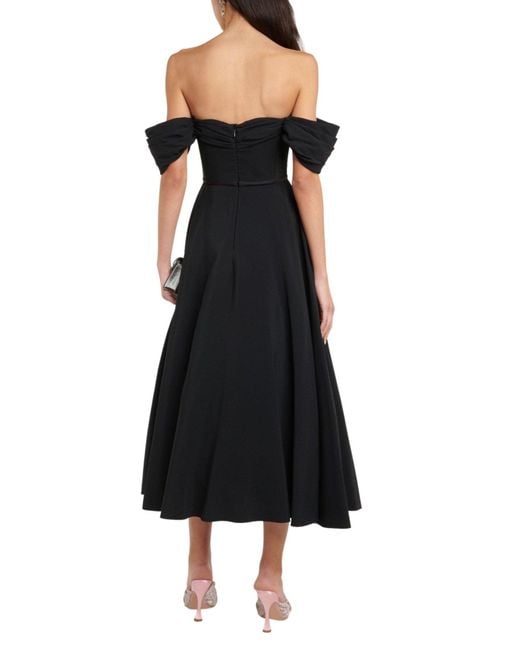 Giambattista Valli Black Off-shoulder Flared Midi Dress