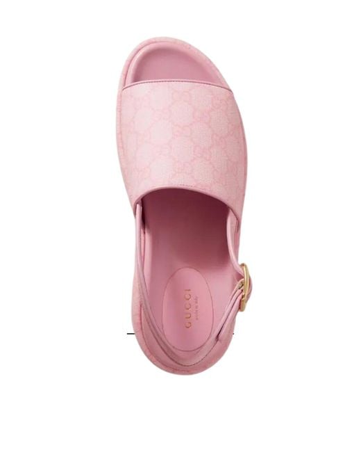 サンダル・ミュール Angelina GG Supreme Flatform Sandals Gucci GG Angelina Platform Sandal GG Supreme / Black Canvas