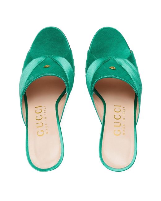 Gucci Green Double G 95mm Sandals