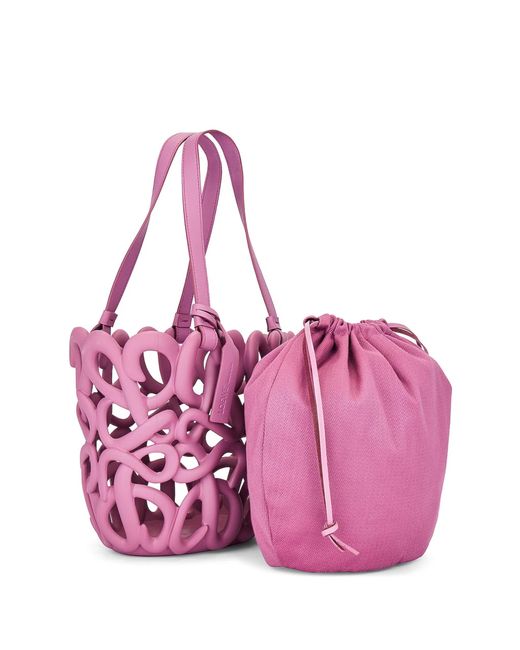 Loewe Pink Anagram Inflated Basket Bag In Purple