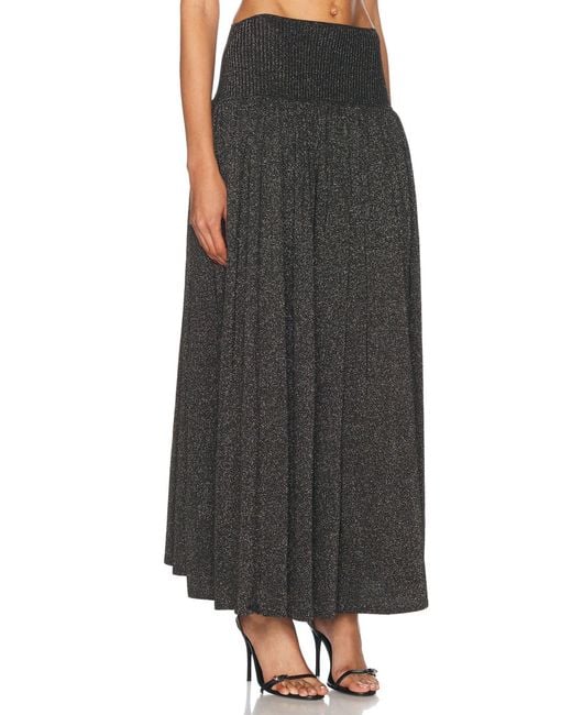 Zimmermann Black Crush Metallic Flare Skirt