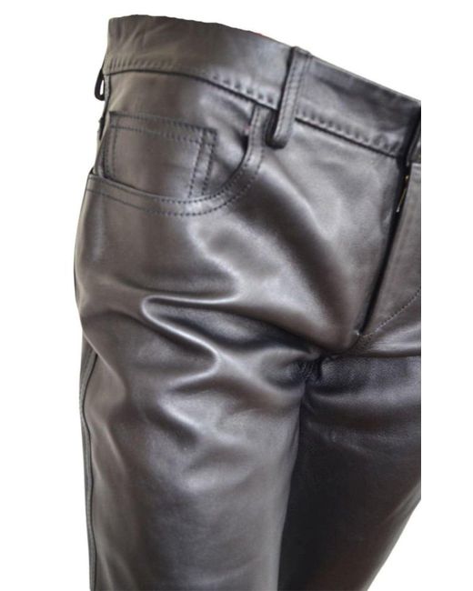 CoSTUME NATIONAL Black Straight Leg Just Leather Biker Pants for men