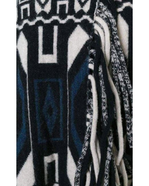 Chloé Black Intarsia Hooded Cape Poncho