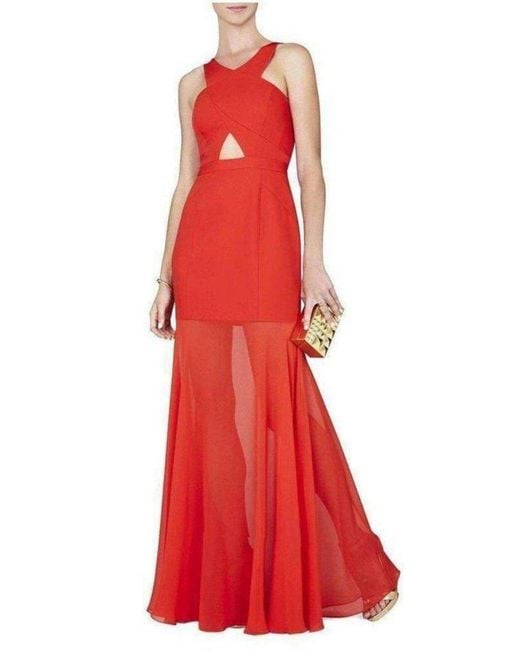 BCBGMAXAZRIA Red Ria Criss-cross Front Gown