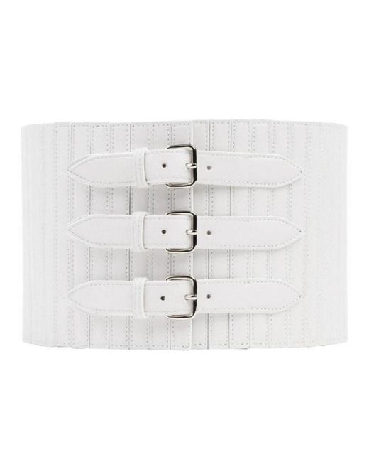 Alaïa White Ribbed Stretch Corset Belt