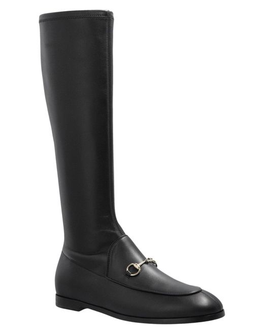 Gucci Jordaan Black Leather Knee-high Boots
