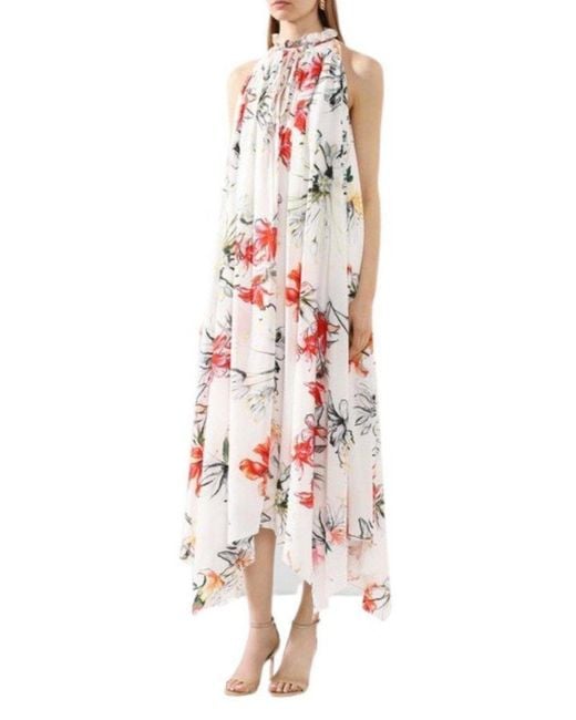 McQueen Multicolor Endangered Flower Print Sleeveless Dress