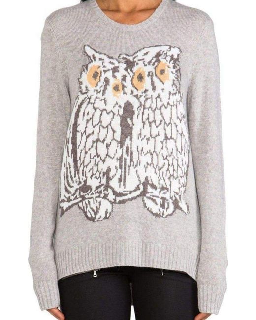 BCBGMAXAZRIA Natural Rooney Graphic Long Sleeve Sweater