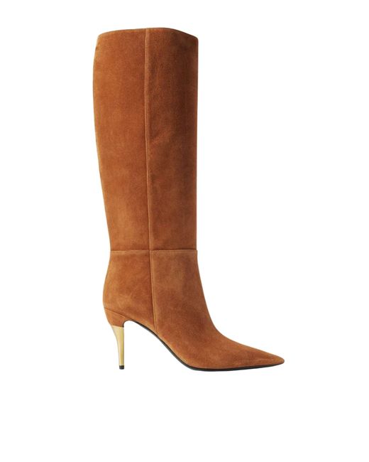 Gucci Brown Priscilla 85 Suede Knee Boots