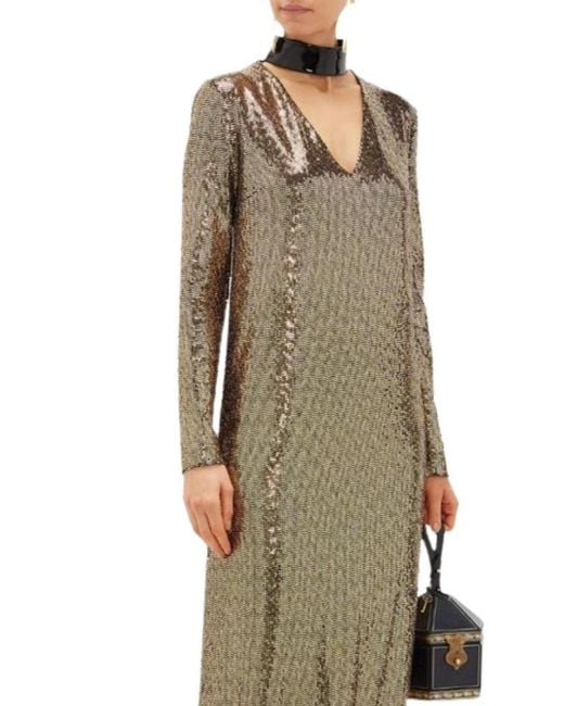 Gucci Natural Patent Choker Chainmail Gown