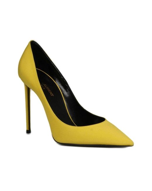 Saint Laurent Metallic Yellow 'zoe' Stiletto Pump