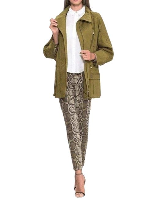 Balmain Green Cotton Quilted Trench Coat