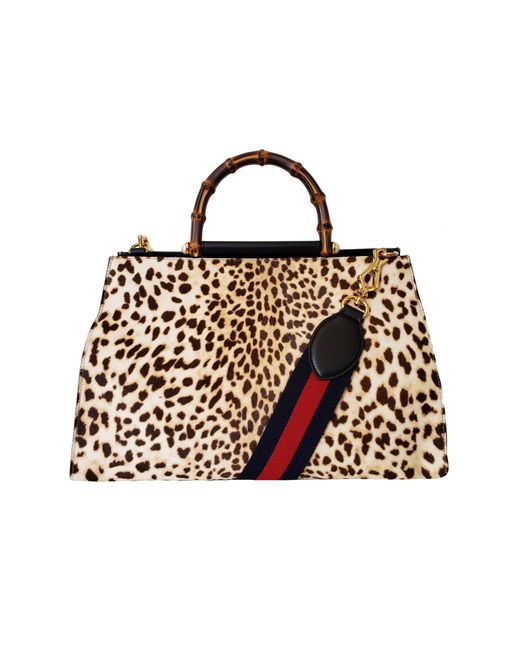 Gucci Multicolor Nymphaea Leopard Print Large Bag