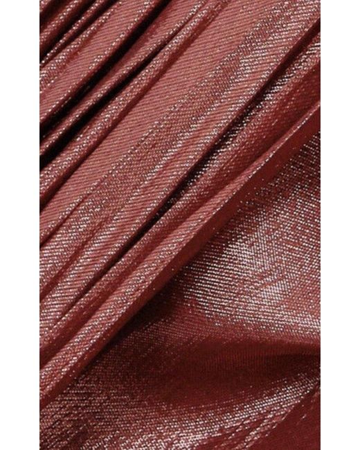Gucci Red One Shoulder Asymmetric Lame Gown