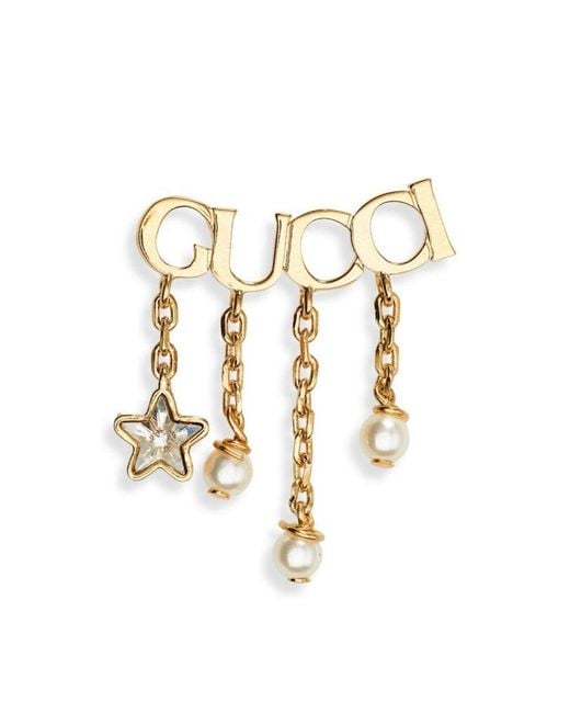Gucci Metallic Script Logo Stud Single Earring