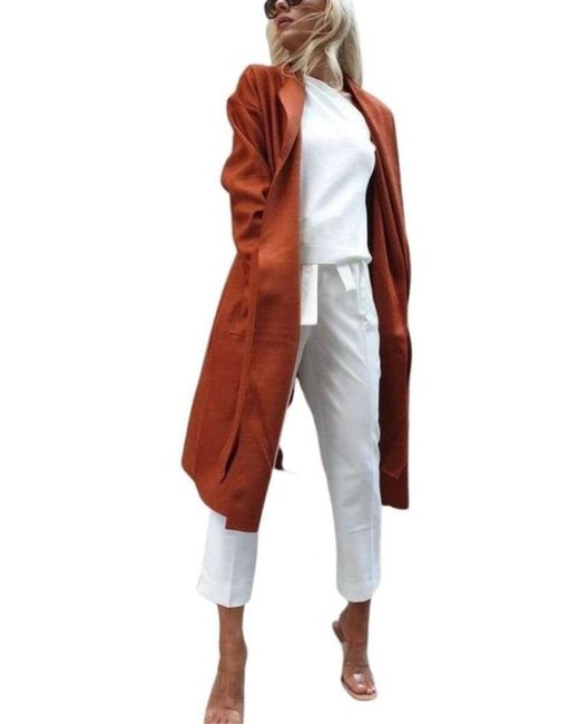 Cult Moda Multicolor Cotton Blend Belted Trench Coat