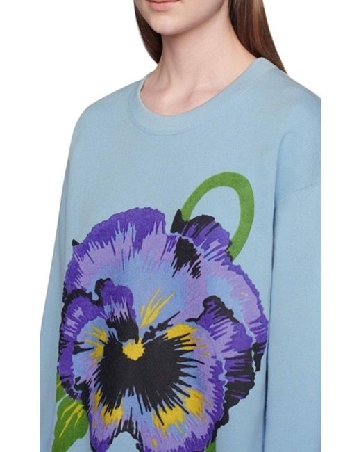 Gucci Blue Ken Scott Print Cotton Crewneck Sweatshirt